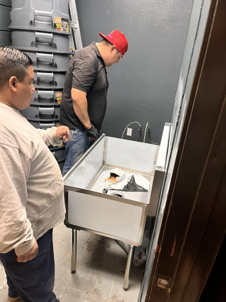 Commercial plumbing and sink installation in Harding
